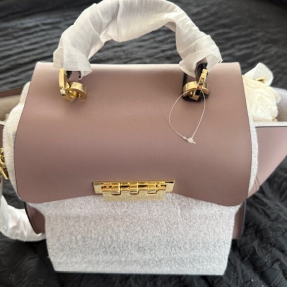 NWT ZAC POSEN Eartha Iconic Mauve Light Purple/Pink Leather Top Handle Handbag - Picture 1 of 2